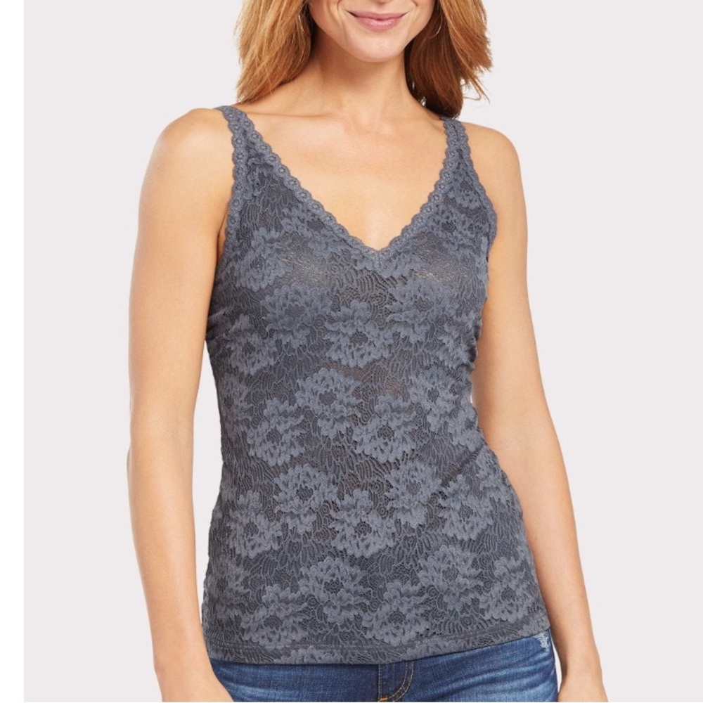 Evereve Cosabella lace trim camisole grey NWOT